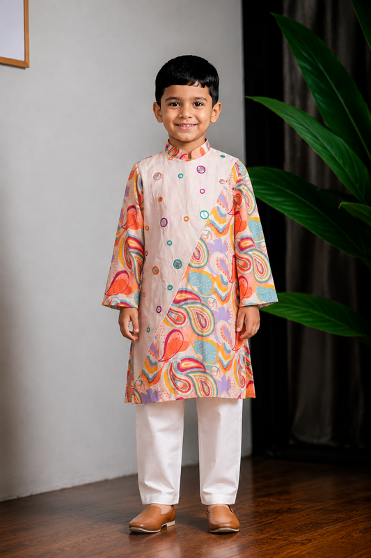 Multicolor Printed Paisley Kurta