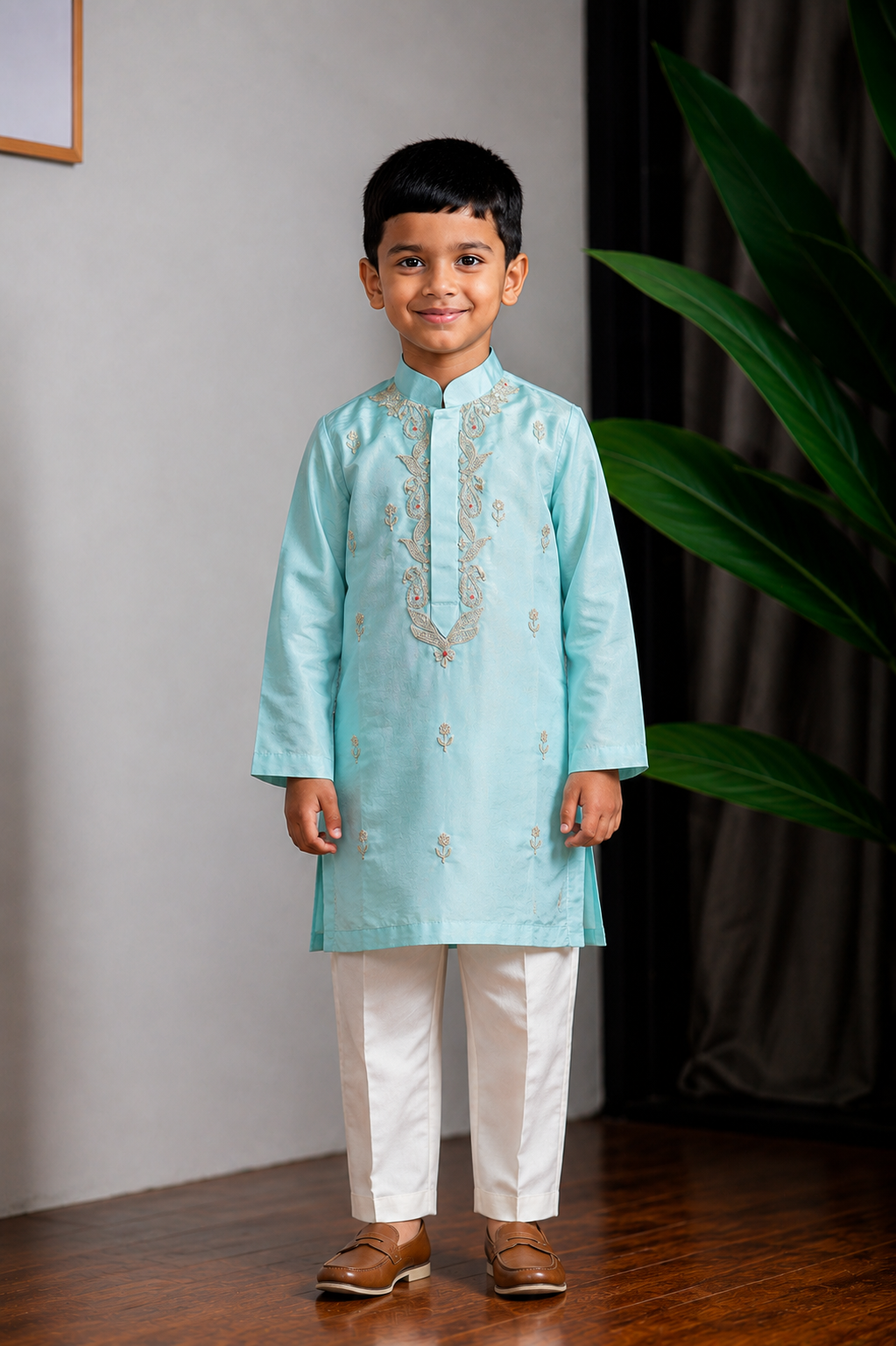 Blue Shimmer Dori Kurta
