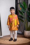 MUSTARD PRINTED NEHRU SET