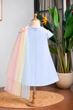 Tom and Jerry Embroidered Dress With a Cute Bow On The Shoulder