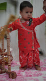Red Bandhej Morpankh Set