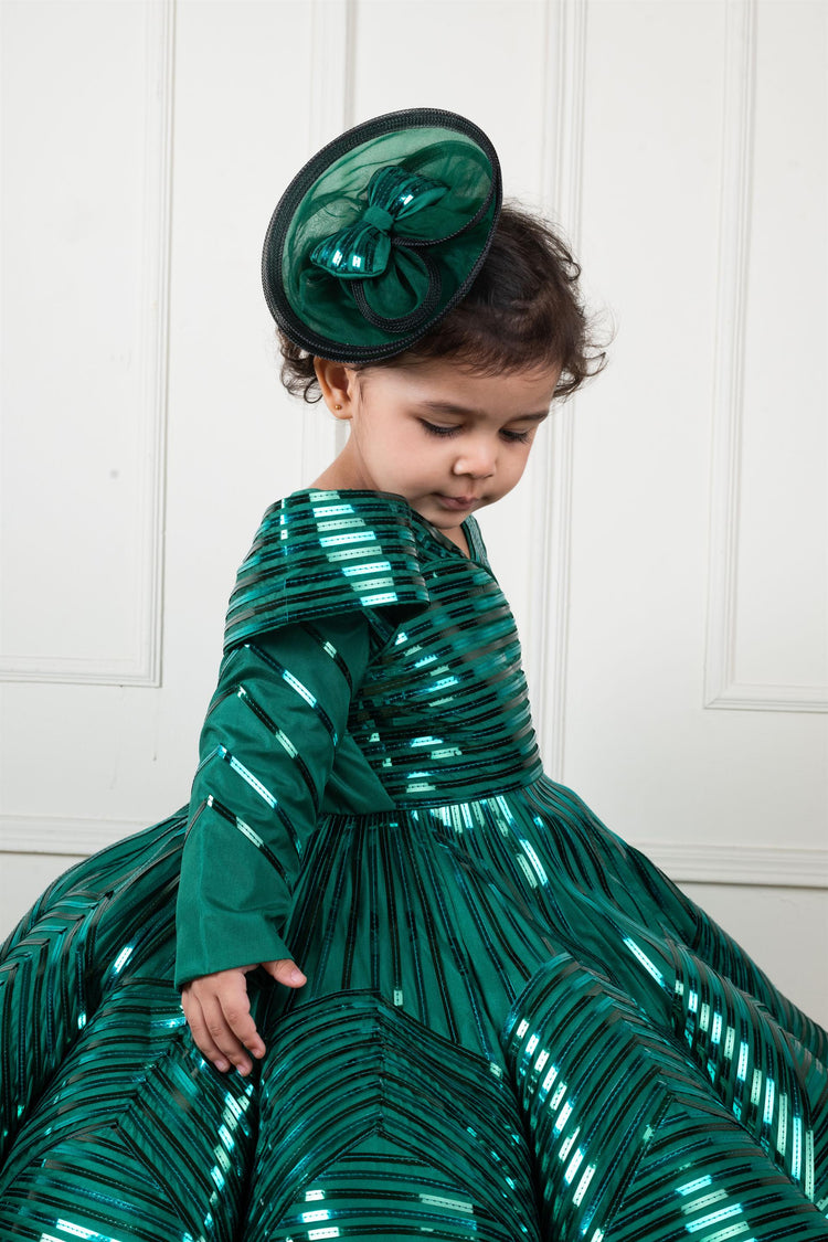 Green Chrome Structure Gown