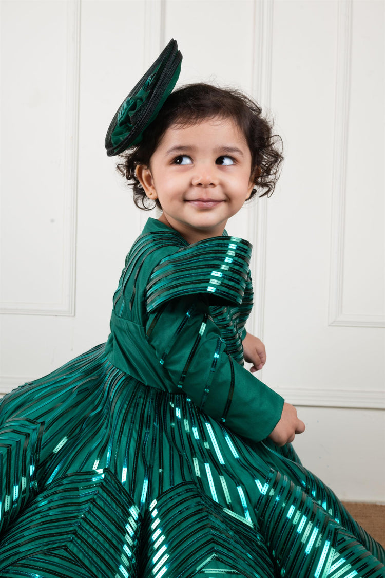 Green Chrome Structure Gown