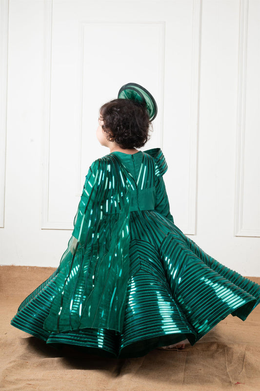 Green Chrome Structure Gown