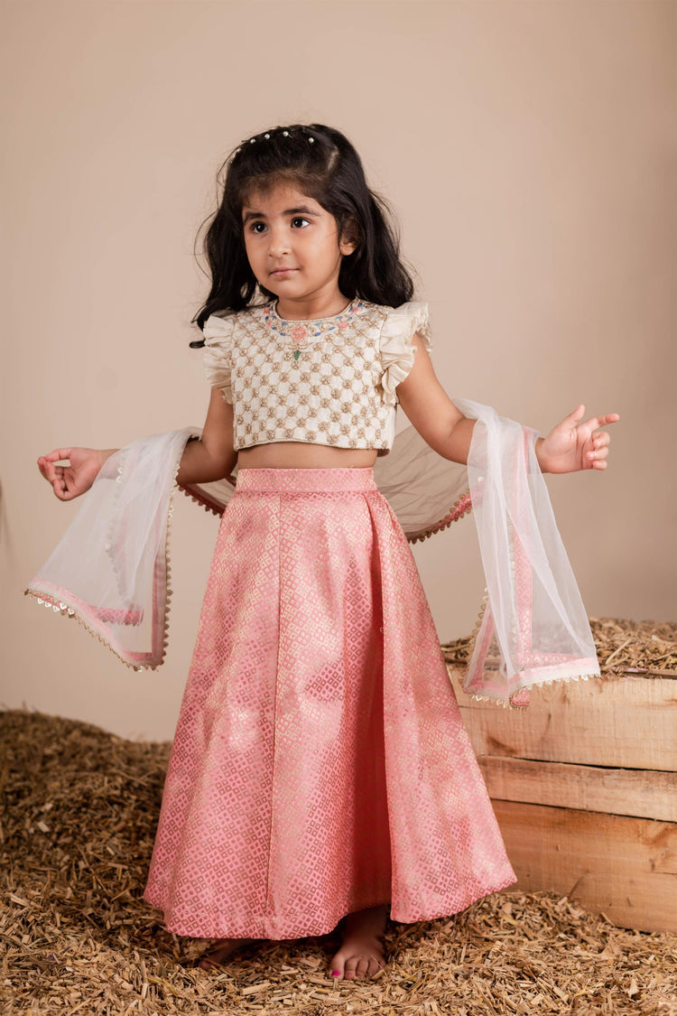 Pink Brocade Ghaghra