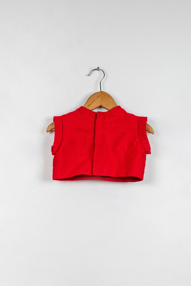 Red Dori Embroidered Top with Palazzo