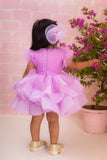 Lilac Butterfly Ruffle Dress