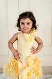 Yellow Organza Flower Dress