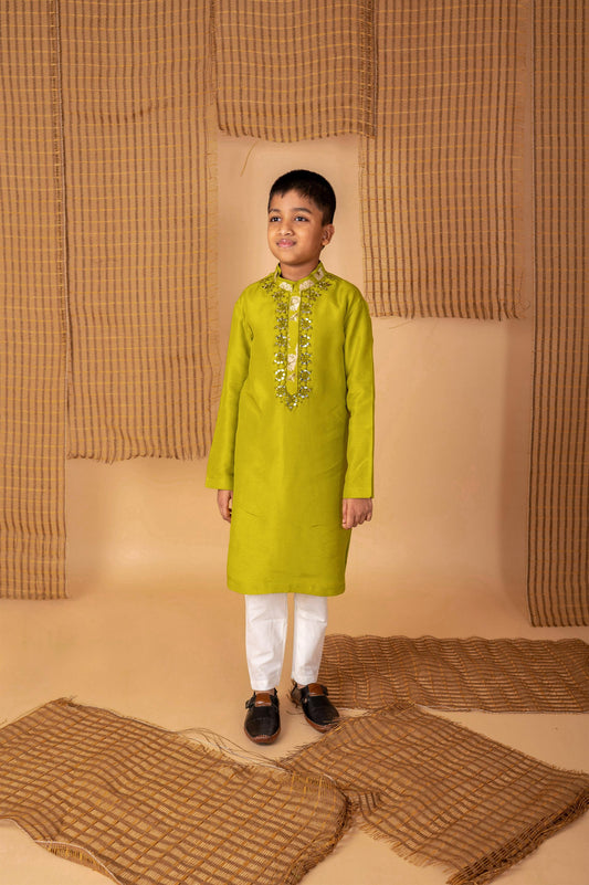 Green Mirror Kurta Churidaar