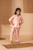 Peach Diya Embroidred Peplum Pant Set