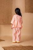 Peach Diya Embroidred Peplum Pant Set