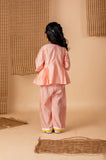 Peach Diya Embroidred Peplum Pant Set