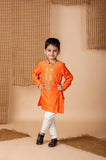 Orange embroidered kurta