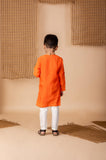 Orange embroidered kurta