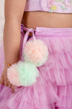 Lilac frill pom pom Ghaghra