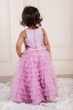 Lilac frill pom pom Ghaghra