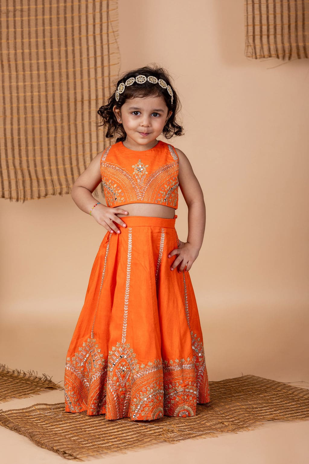 Orange Embroidered Ghaghra