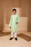 Green Leaf Embroidered Kurta Churidar