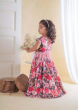 Floral Printed Fringe Blouse With Ghaghra