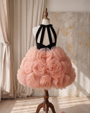 The Black Pink Rosette Dress