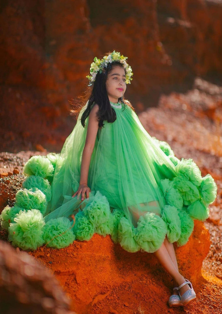 Green Pompom Gown