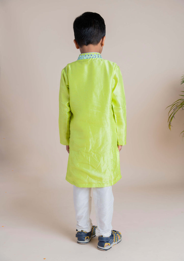 Green Mirror Kurta Churidar