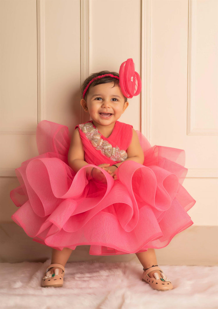 Hot Pink Ruffle Dress