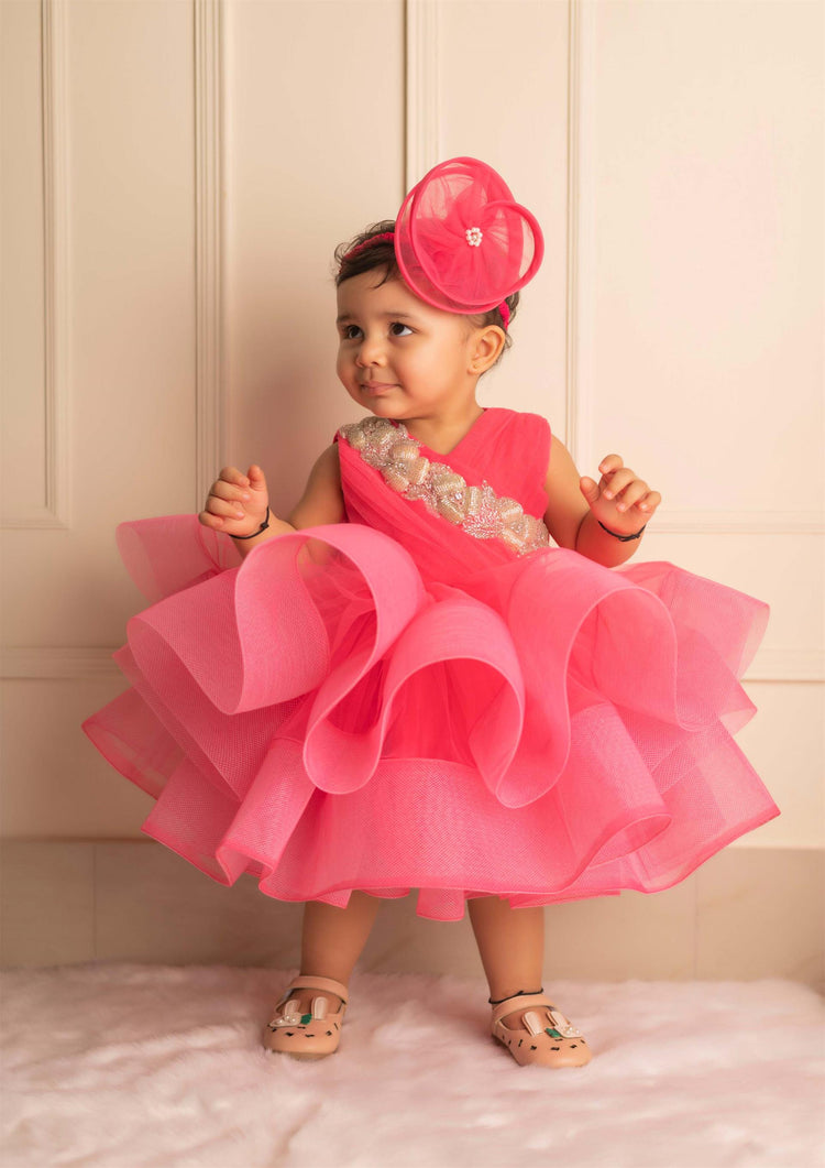 Hot Pink Ruffle Dress