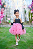 Black Pink Rose Dress