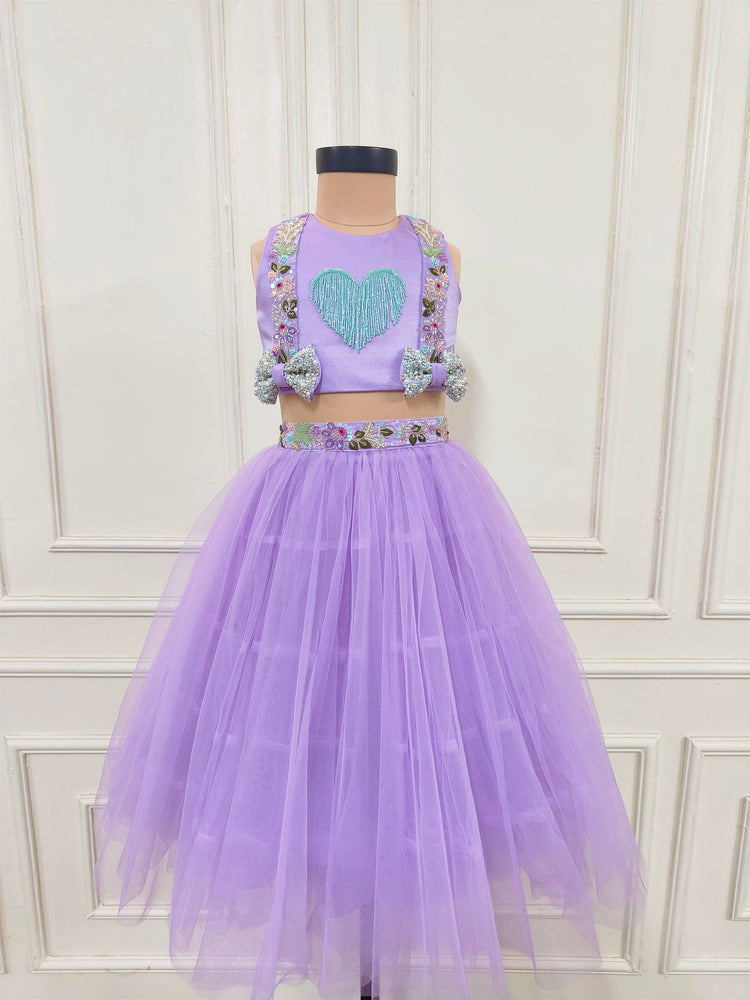 Lilac Heart Tassel Ghaghra