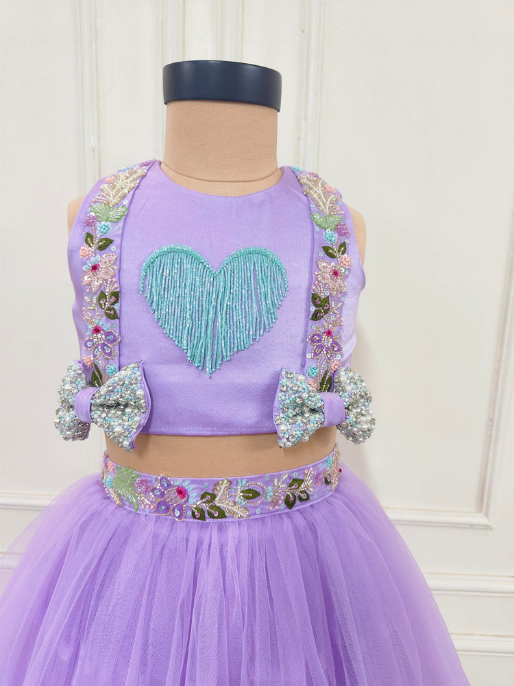 Lilac Heart Tassel Ghaghra