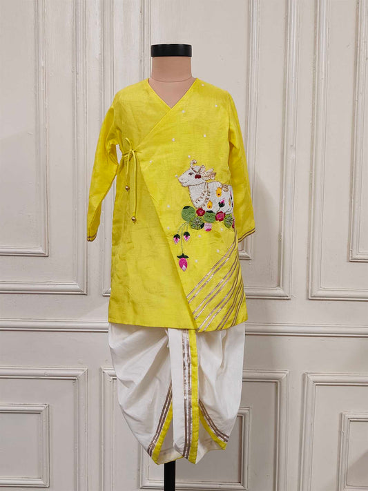 Yellow Nandi Kurta Dhoti