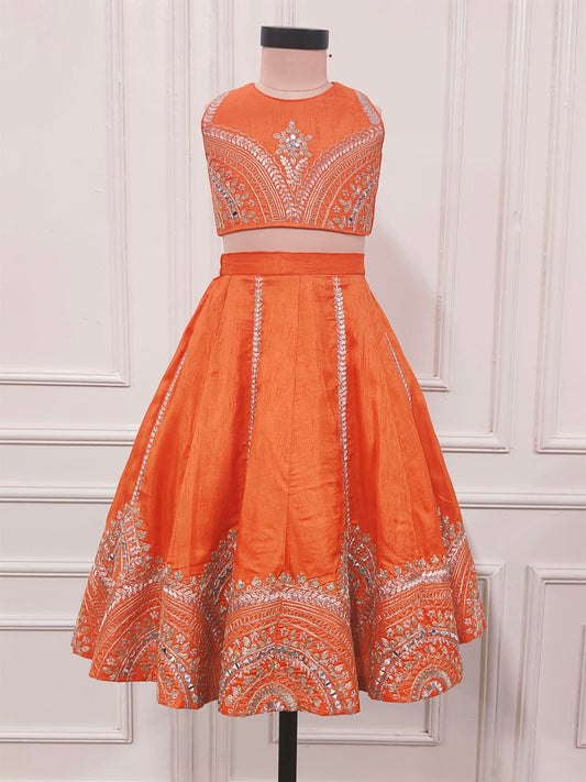 Orange Embroidered Ghaghra