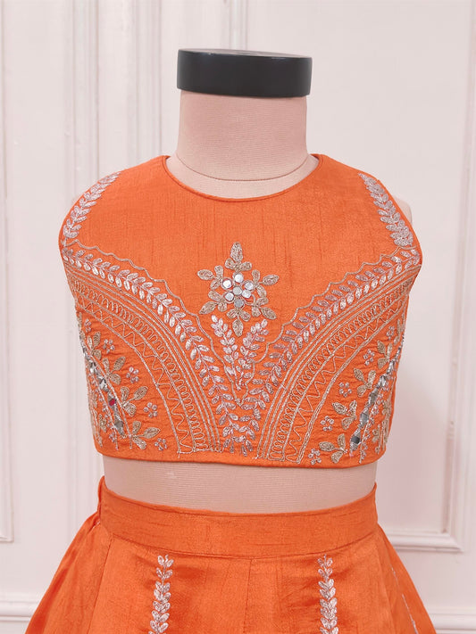 Orange Embroidered Ghaghra