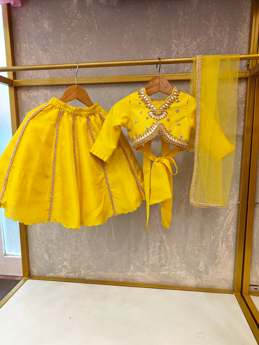 Yellow Pearl Gota Ghagra