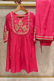 Pink Suit With Flower Embroidery