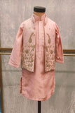 The Pink Shimmery Kurta Set with Cutdana embroidery On The Jacket