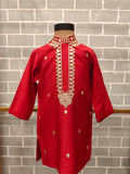 Red Knot Embroidery Kurta