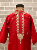 Red Knot Embroidery Kurta