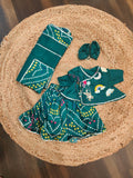 Green Bandhej Fun Embroidery Girl Jaamna