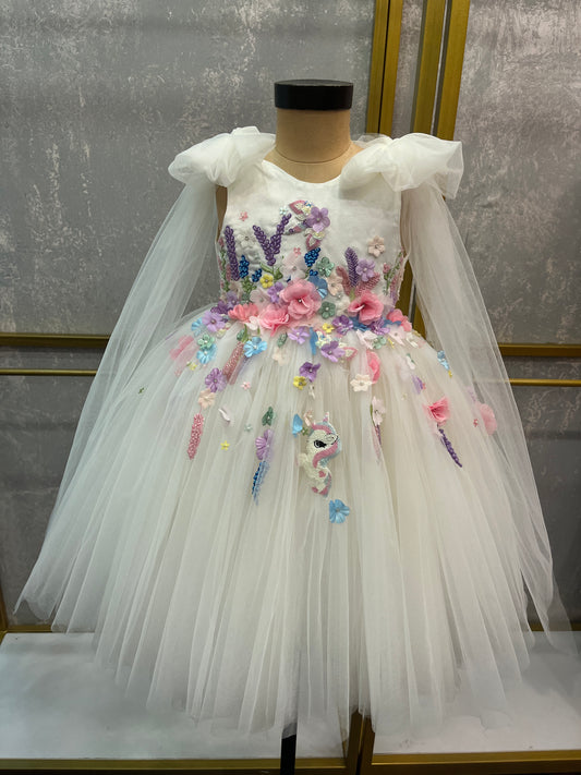 Delicate Embroidery White Dress