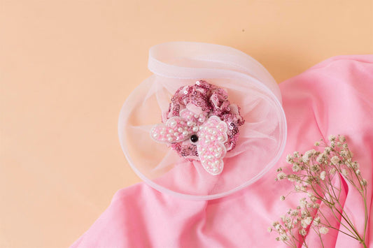 Pink Butterfly Head Clip