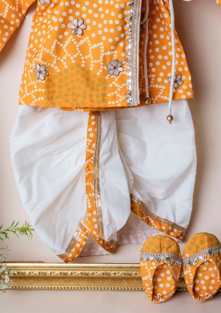 Mustard Bandhej Jaamna Set