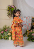 Orange Patola Top With Pant Set