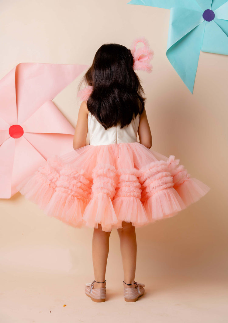 Peach Ruffled Dress