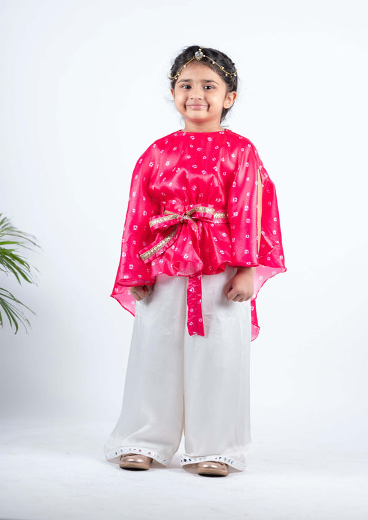 Pink Bandhej Palazzo Set