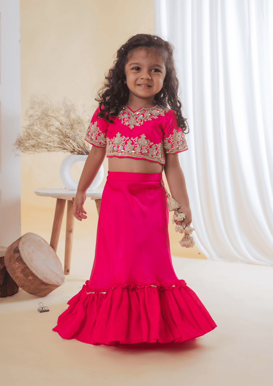 Pink Loaded Sequins Ghaghra Set