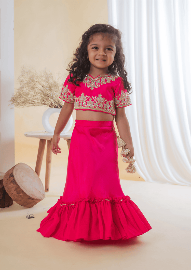 Pink Loaded Sequins Ghaghra Set