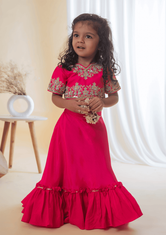 Pink Loaded Sequins Ghaghra Set