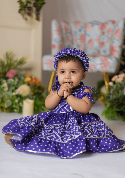 Purple Bandhej Dress